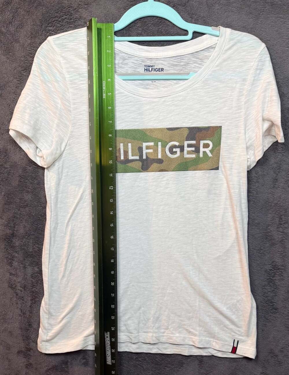 Tommy Hilfiger Denim Camo Box Logo T-Shirt Size S White - Picture 5 of 7